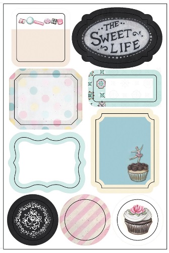 The Sweet life - sæt med papir og stickers